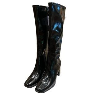 NWT’S Aerosoles Micah Women's Faux Patent Leather Knee High Boots SZ 9.5 New